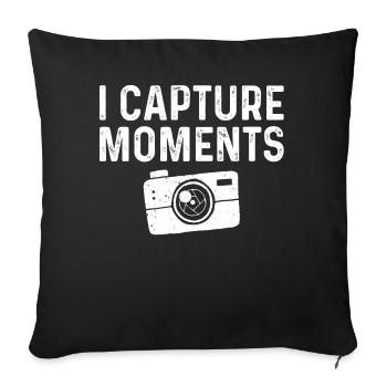 Photographer, Photography - Sofa pillowcase 17,3'' x 17,3'' (45 x 45 cm) - black - Front