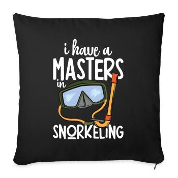 Snorkeling, snorkeling, diving, underwater - Sofa pillowcase 17,3'' x 17,3'' (45 x 45 cm) - black - Front