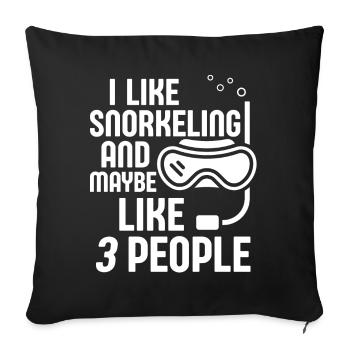 Snorkeling, snorkeling, diving, underwater - Sofa pillowcase 17,3'' x 17,3'' (45 x 45 cm) - black - Front