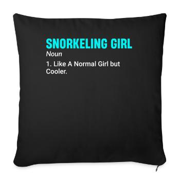 Snorkeling, snorkeling, diving, underwater - Sofa pillowcase 17,3'' x 17,3'' (45 x 45 cm) - black - Front