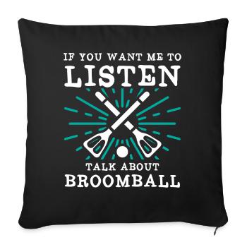 Broom ball - Sofa pillowcase 17,3'' x 17,3'' (45 x 45 cm) - black - Front