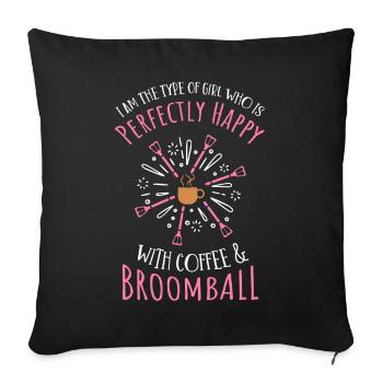Broom ball - Sofa pillowcase 17,3'' x 17,3'' (45 x 45 cm) - black - Front