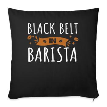Barista, machine à café - Housse de coussin décorative 45 x 45 cm - noir - Devant