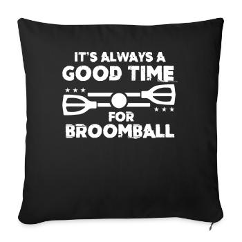 Broom ball - Sofa pillowcase 17,3'' x 17,3'' (45 x 45 cm) - black - Front