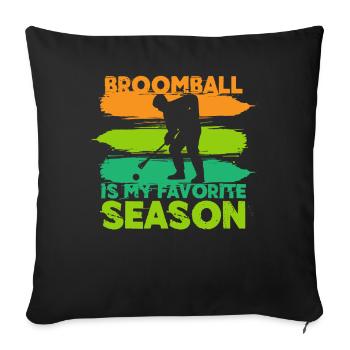 Broom ball - Sofa pillowcase 17,3'' x 17,3'' (45 x 45 cm) - black - Front