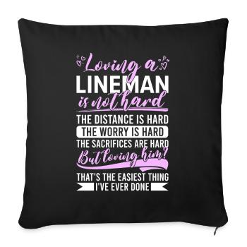 Wife of a high-voltage electrician - Sofa pillowcase 17,3'' x 17,3'' (45 x 45 cm) - black - Front