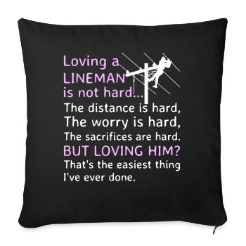 Wife of a high-voltage electrician - Sofa pillowcase 17,3'' x 17,3'' (45 x 45 cm) - black - Front