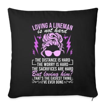Wife of a high-voltage electrician - Sofa pillowcase 17,3'' x 17,3'' (45 x 45 cm) - black - Front