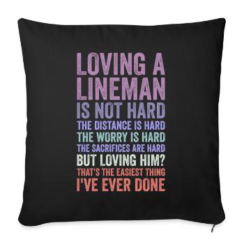 Wife of a high-voltage electrician - Sofa pillowcase 17,3'' x 17,3'' (45 x 45 cm) - black - Front