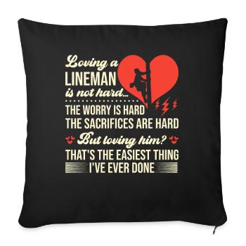 Wife of a high-voltage electrician - Sofa pillowcase 17,3'' x 17,3'' (45 x 45 cm) - black - Front