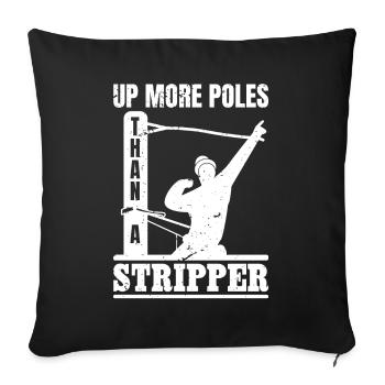 Power Lineman Power Line Electrician - Sofa pillowcase 17,3'' x 17,3'' (45 x 45 cm) - black - Front