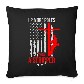 Power Lineman Power Line Electrician - Sofa pillowcase 17,3'' x 17,3'' (45 x 45 cm) - black - Front