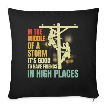 Power Lineman Power Line Electrician - Sofa pillowcase 17,3'' x 17,3'' (45 x 45 cm) - black - Front