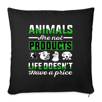 Les animaux ne sont pas des produits La vie n’a pas de prix - Housse de coussin décorative 45 x 45 cm - noir - Devant