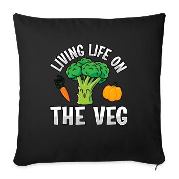 Living life on the veg vegan - Sofa pillowcase 17,3'' x 17,3'' (45 x 45 cm) - black - Front
