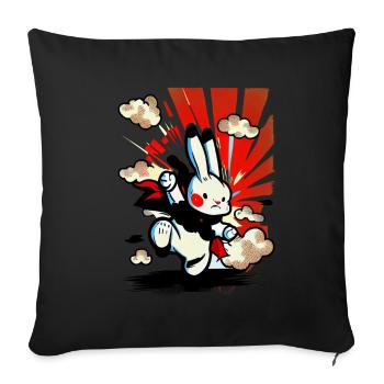 Chinese Year of the Rabbit 2023 - Sofa pillowcase 17,3'' x 17,3'' (45 x 45 cm) - black - Front