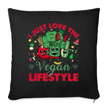 I just love the Vegan Lifestyle - Sofakissenbezug 45 x 45 cm - Schwarz - Vorne