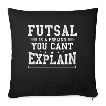 Futsal, Football, - Sofa pillowcase 17,3'' x 17,3'' (45 x 45 cm) - black - Front