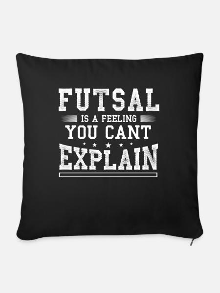 Futsal, Fußball, - Sofakissenbezug 45 x 45 cm - Schwarz