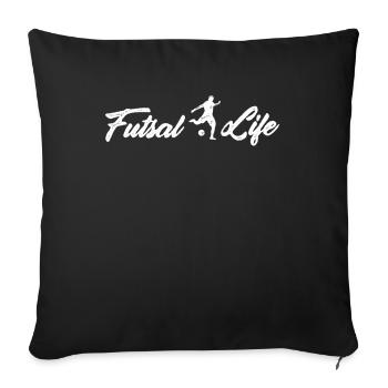 Futsal, Football, - Sofa pillowcase 17,3'' x 17,3'' (45 x 45 cm) - black - Front