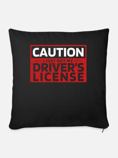 Neuer Führerschein - Sofakissenbezug 45 x 45 cm - Schwarz