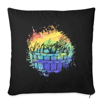 Vegan fruit basket - Sofa pillowcase 17,3'' x 17,3'' (45 x 45 cm) - black - Front