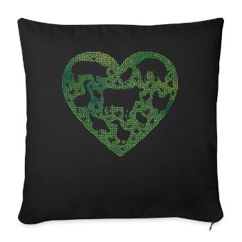 Vegan Heart - Sofa pillowcase 17,3'' x 17,3'' (45 x 45 cm) - black - Front