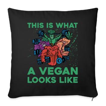 This is what a vegan looks like - Sofa pillowcase 17,3'' x 17,3'' (45 x 45 cm) - black - Front