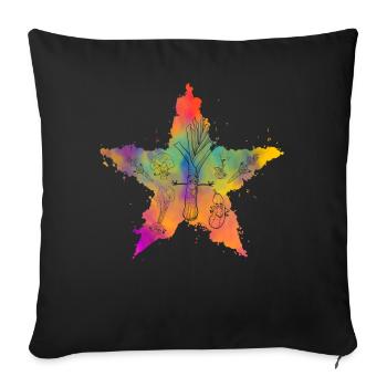 Vegan - Sofa pillowcase 17,3'' x 17,3'' (45 x 45 cm) - black - Front