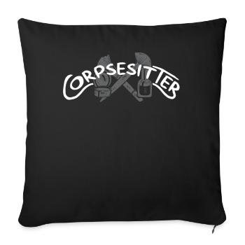 Gardiens de cadavres, pompes funèbres, salons funéraires - Housse de coussin décorative 45 x 45 cm - noir - Devant