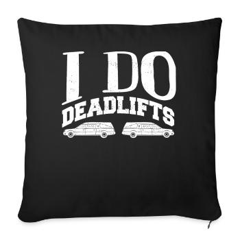 Gardiens de cadavres, pompes funèbres, salons funéraires - Housse de coussin décorative 45 x 45 cm - noir - Devant