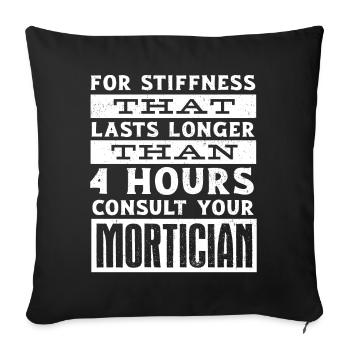 Gardiens de cadavres, pompes funèbres, salons funéraires - Housse de coussin décorative 45 x 45 cm - noir - Devant