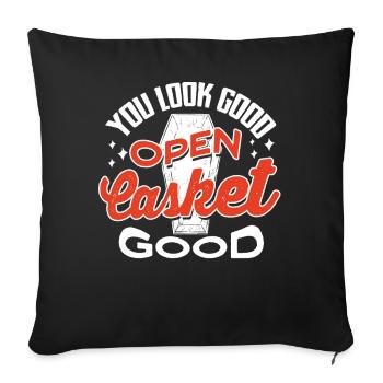 Gardiens de cadavres, pompes funèbres, salons funéraires - Housse de coussin décorative 45 x 45 cm - noir - Devant