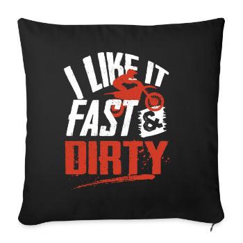 Motocross bikers - Sofa pillowcase 17,3'' x 17,3'' (45 x 45 cm) - black - Front