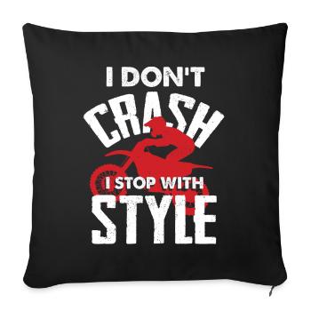 Motocross bikers - Sofa pillowcase 17,3'' x 17,3'' (45 x 45 cm) - black - Front