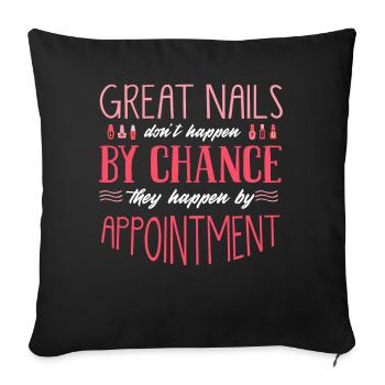 Nail technician, Nail service, Nails, Nailstalon - Sofa pillowcase 17,3'' x 17,3'' (45 x 45 cm) - black - Front