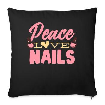 Nail technician, Nail service, Nails, Nailstalon - Sofa pillowcase 17,3'' x 17,3'' (45 x 45 cm) - black - Front