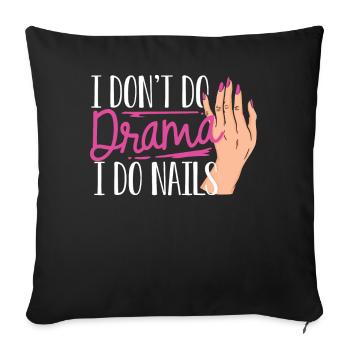 Nail technician, Nail service, Nails, Nailstalon - Sofa pillowcase 17,3'' x 17,3'' (45 x 45 cm) - black - Front