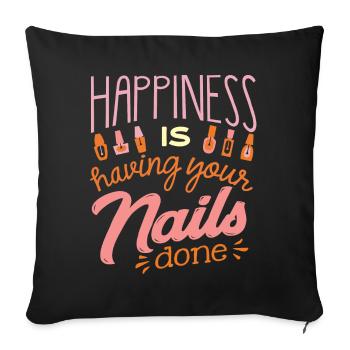 Nail technician, Nail service, Nails, Nailstalon - Sofa pillowcase 17,3'' x 17,3'' (45 x 45 cm) - black - Front