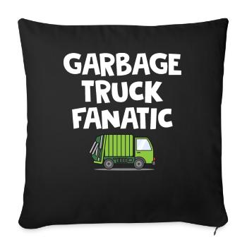 Garbage truck driver - Sofa pillowcase 17,3'' x 17,3'' (45 x 45 cm) - black - Front