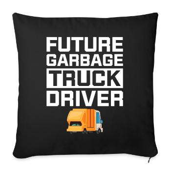 Garbage truck driver - Sofa pillowcase 17,3'' x 17,3'' (45 x 45 cm) - black - Front