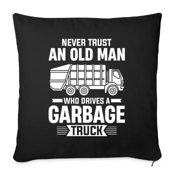 Garbage truck driver - Sofa pillowcase 17,3'' x 17,3'' (45 x 45 cm) - black - Front