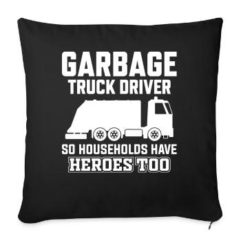 Garbage truck driver - Sofa pillowcase 17,3'' x 17,3'' (45 x 45 cm) - black - Front