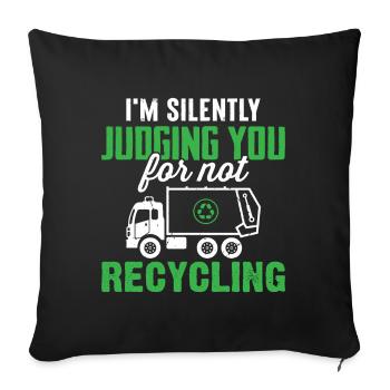 Garbage truck driver - Sofa pillowcase 17,3'' x 17,3'' (45 x 45 cm) - black - Front