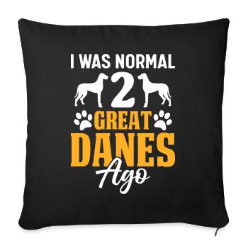 Great Danes, Great Danes - Sofa pillowcase 17,3'' x 17,3'' (45 x 45 cm) - black - Front