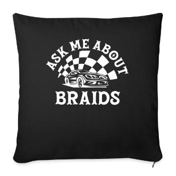 Slot car, course de slot car - Housse de coussin décorative 45 x 45 cm - noir - Devant