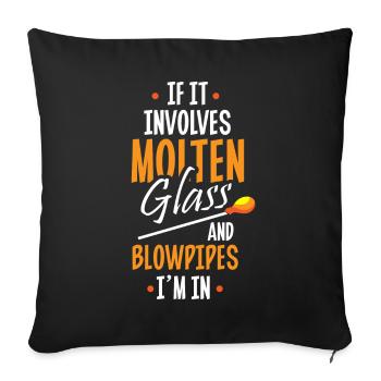 Glass blowing, Aronist, glass blower, glass blower - Sofa pillowcase 17,3'' x 17,3'' (45 x 45 cm) - black - Front