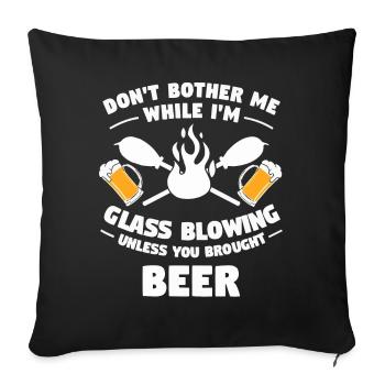 Soufflage de verre, Aroniste, souffleur de verre, souffleur de verre - Housse de coussin décorative 45 x 45 cm - noir - Devant