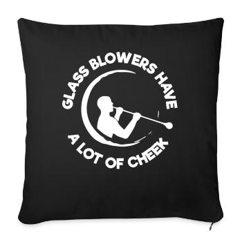 Glass blowing, Aronist, glass blower, glass blower - Sofa pillowcase 17,3'' x 17,3'' (45 x 45 cm) - black - Front