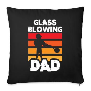 Glass blowing, Aronist, glass blower, glass blower - Sofa pillowcase 17,3'' x 17,3'' (45 x 45 cm) - black - Front